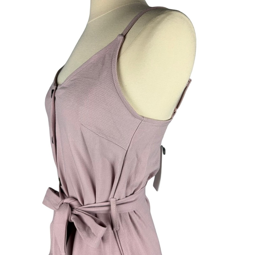 NWT New Anthropologie Pink Prairie Button Down Textured Slip Dress Waist Tie M - Picture 9 of 13